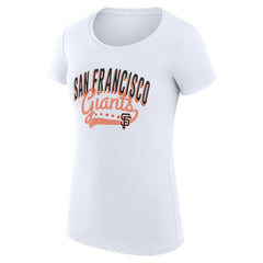 San Francisco Giants G-III 4Her by Carl Banks Women's Super-Slim Fit Lightweight Filigree Team T-Shirt - White - MLB Online