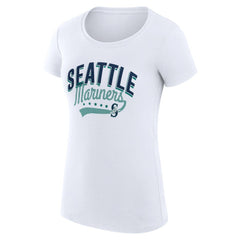 Seattle Mariners G-III 4Her by Carl Banks Women's Super-Slim Fit Lightweight Filigree Team T-Shirt - White - MLB Online
