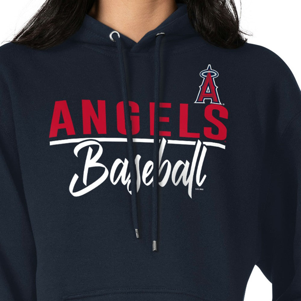 Los Angeles Angels G-III 4Her by Carl Banks Women's Team Fleece Pullover Hoodie - Navy - MLB Discount