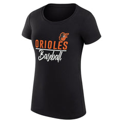 Baltimore Orioles G-III 4Her by Carl Banks Women's Super-Slim Fit Lightweight Team Graphic T-Shirt - Black - MLB Sale