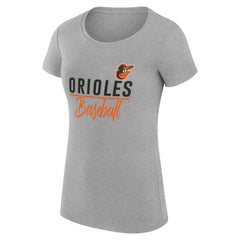 Baltimore Orioles G-III 4Her by Carl Banks Women's Super-Slim Fit Lightweight Team Graphic T-Shirt - Heather Gray - MLB Discount