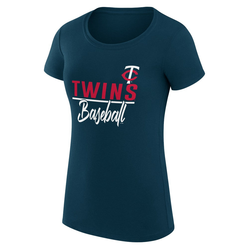 Minnesota Twins G-III 4Her by Carl Banks Women's Super-Slim Fit Lightweight Team Graphic T-Shirt - Navy - MLB Discount