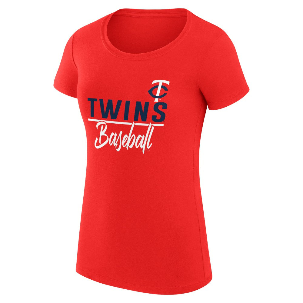 Minnesota Twins G-III 4Her by Carl Banks Women's Super-Slim Fit Lightweight Team Graphic T-Shirt - Red - MLB Discount