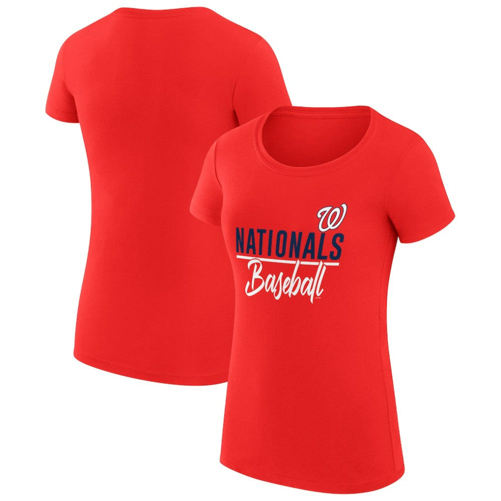 Washington Nationals G-III 4Her by Carl Banks Women's Super-Slim Fit Lightweight Team Graphic T-Shirt - Red - MLB Lifestyle