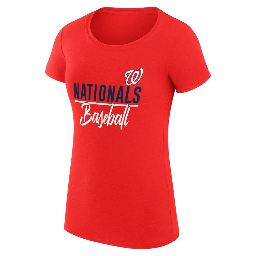 Washington Nationals G-III 4Her by Carl Banks Women's Super-Slim Fit Lightweight Team Graphic T-Shirt - Red - MLB Lifestyle
