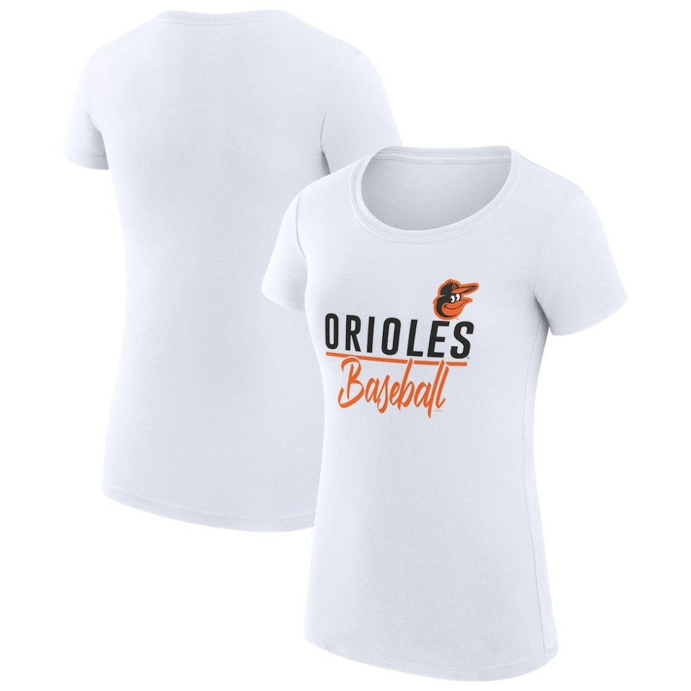Baltimore Orioles G-III 4Her by Carl Banks Women's Super-Slim Fit Lightweight Team Graphic T-Shirt - White - MLB Online