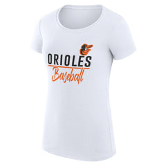 Baltimore Orioles G-III 4Her by Carl Banks Women's Super-Slim Fit Lightweight Team Graphic T-Shirt - White - MLB Online