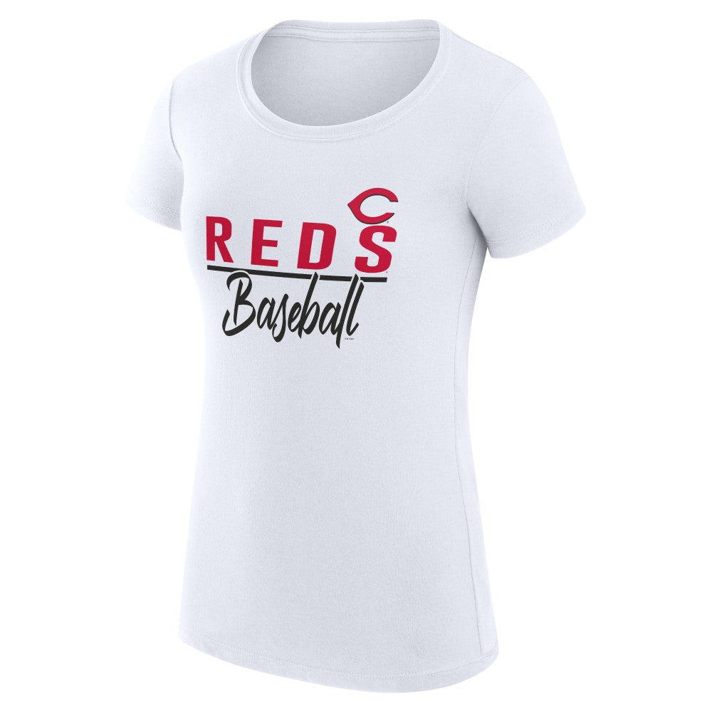 Cincinnati Reds G-III 4Her by Carl Banks Women's Super-Slim Fit Lightweight Team Graphic T-Shirt - White - MLB on Sale