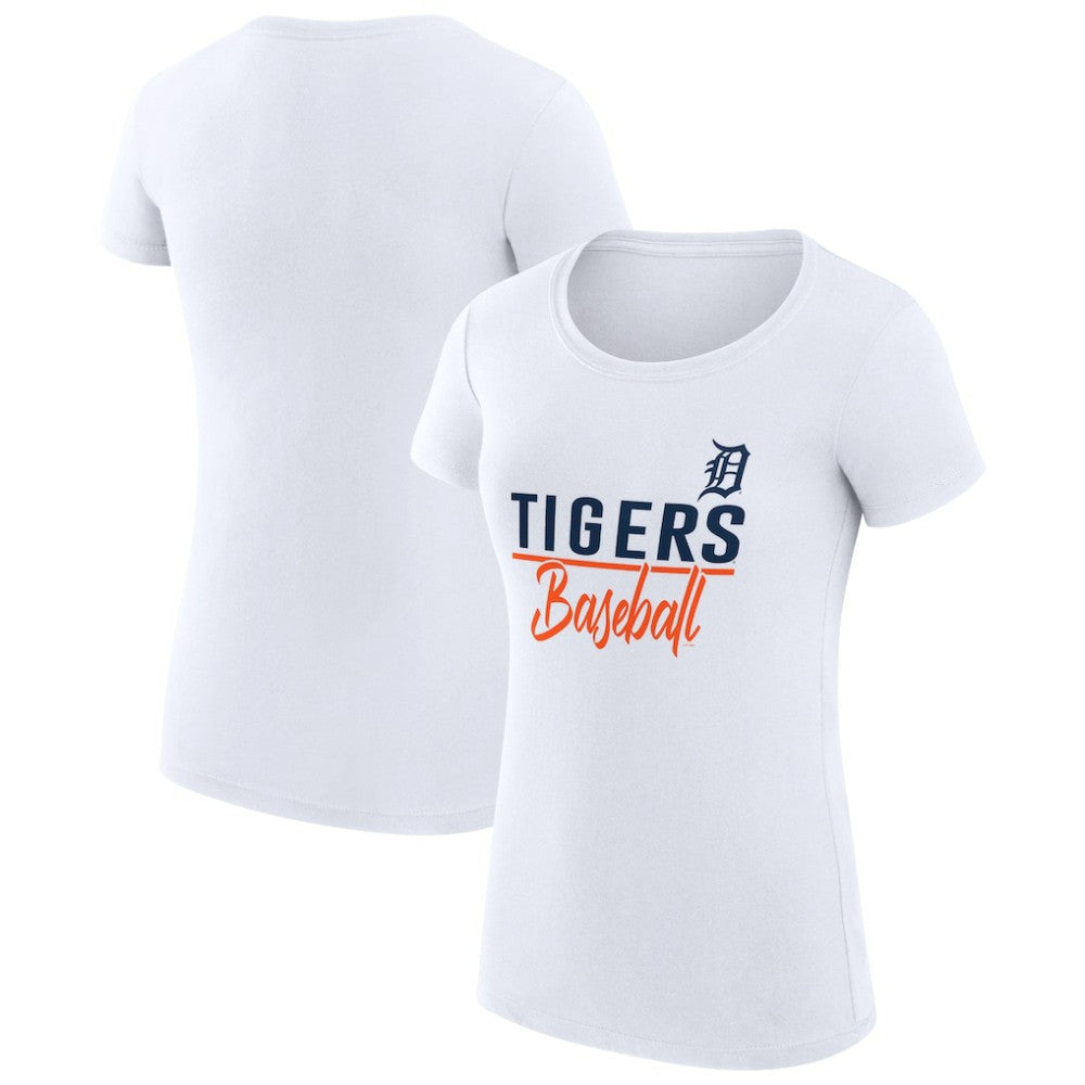 Detroit Tigers G-III 4Her by Carl Banks Women's Super-Slim Fit Lightweight Team Graphic T-Shirt - White - MLB Discount