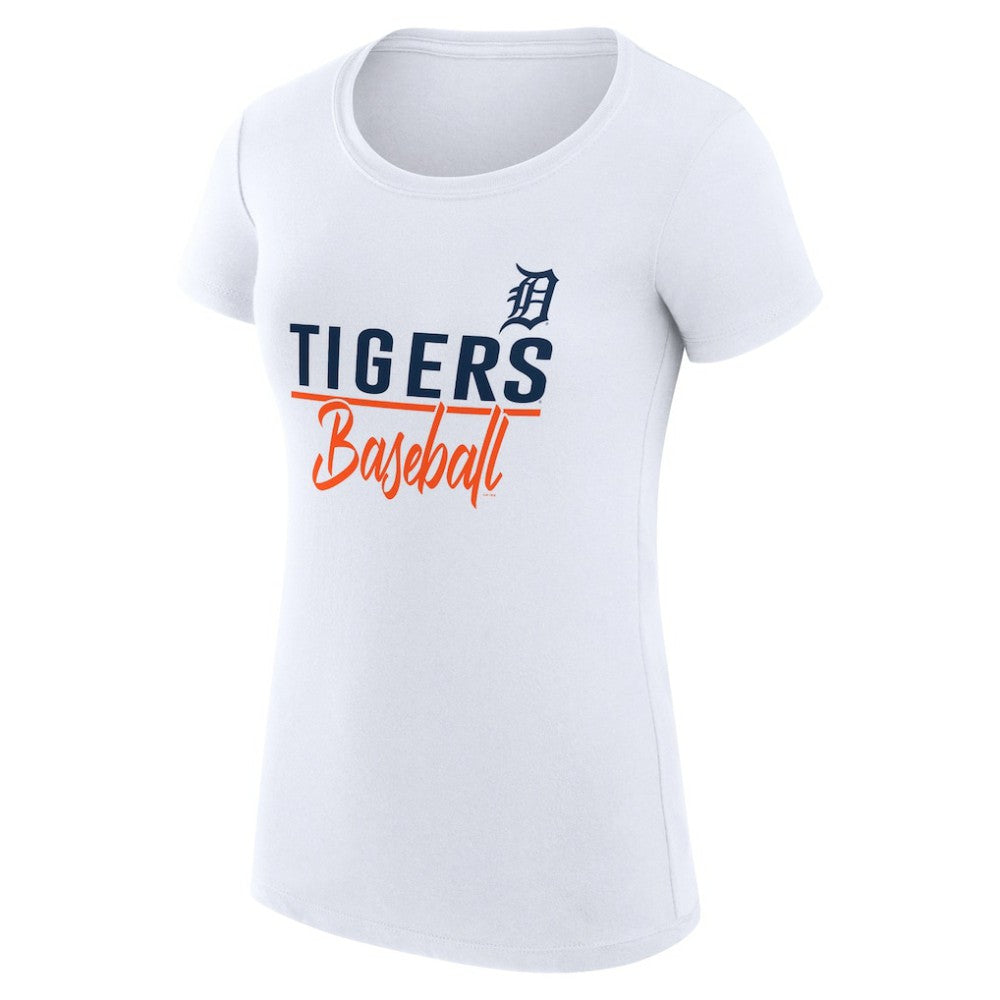 Detroit Tigers G-III 4Her by Carl Banks Women's Super-Slim Fit Lightweight Team Graphic T-Shirt - White - MLB Discount