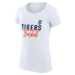 Detroit Tigers G-III 4Her by Carl Banks Women's Super-Slim Fit Lightweight Team Graphic T-Shirt - White - MLB Discount