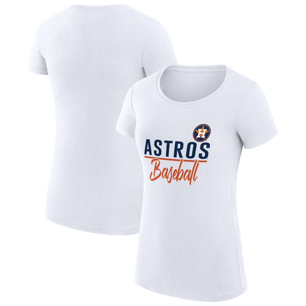 Houston Astros G-III 4Her by Carl Banks Women's Super-Slim Fit Lightweight Team Graphic T-Shirt - White - MLB Lifestyle