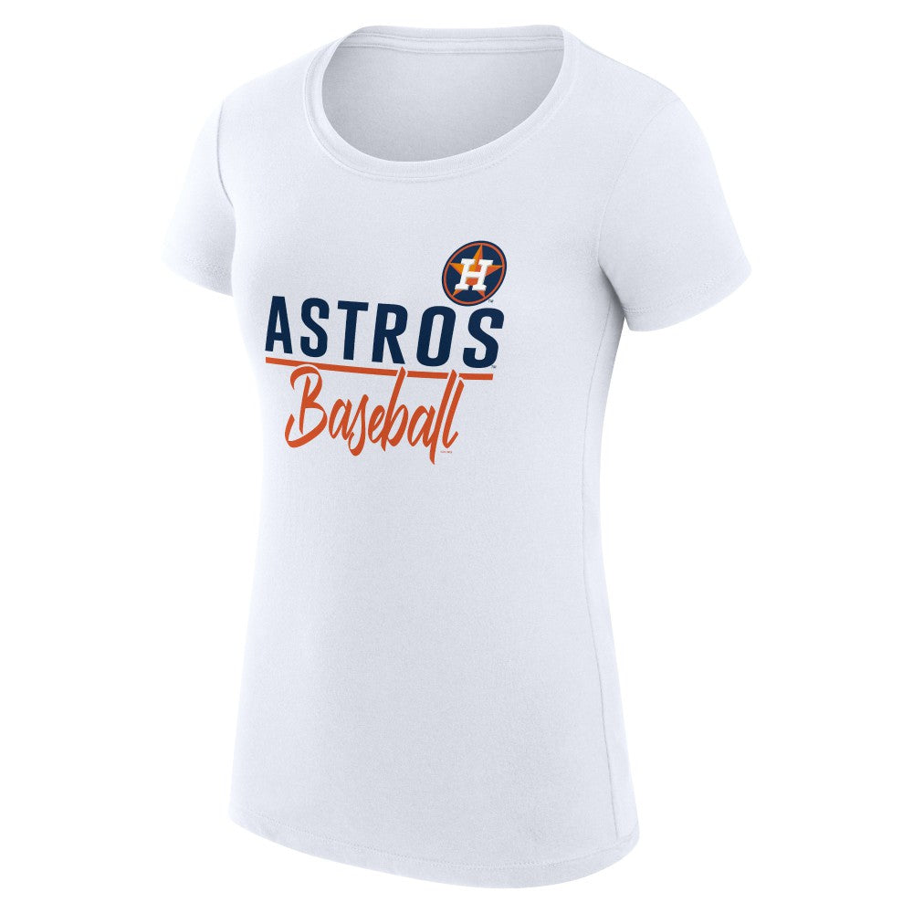 Houston Astros G-III 4Her by Carl Banks Women's Super-Slim Fit Lightweight Team Graphic T-Shirt - White - MLB Lifestyle