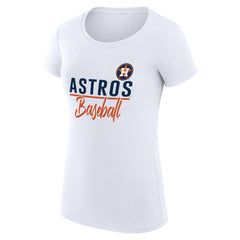 Houston Astros G-III 4Her by Carl Banks Women's Super-Slim Fit Lightweight Team Graphic T-Shirt - White - MLB Lifestyle