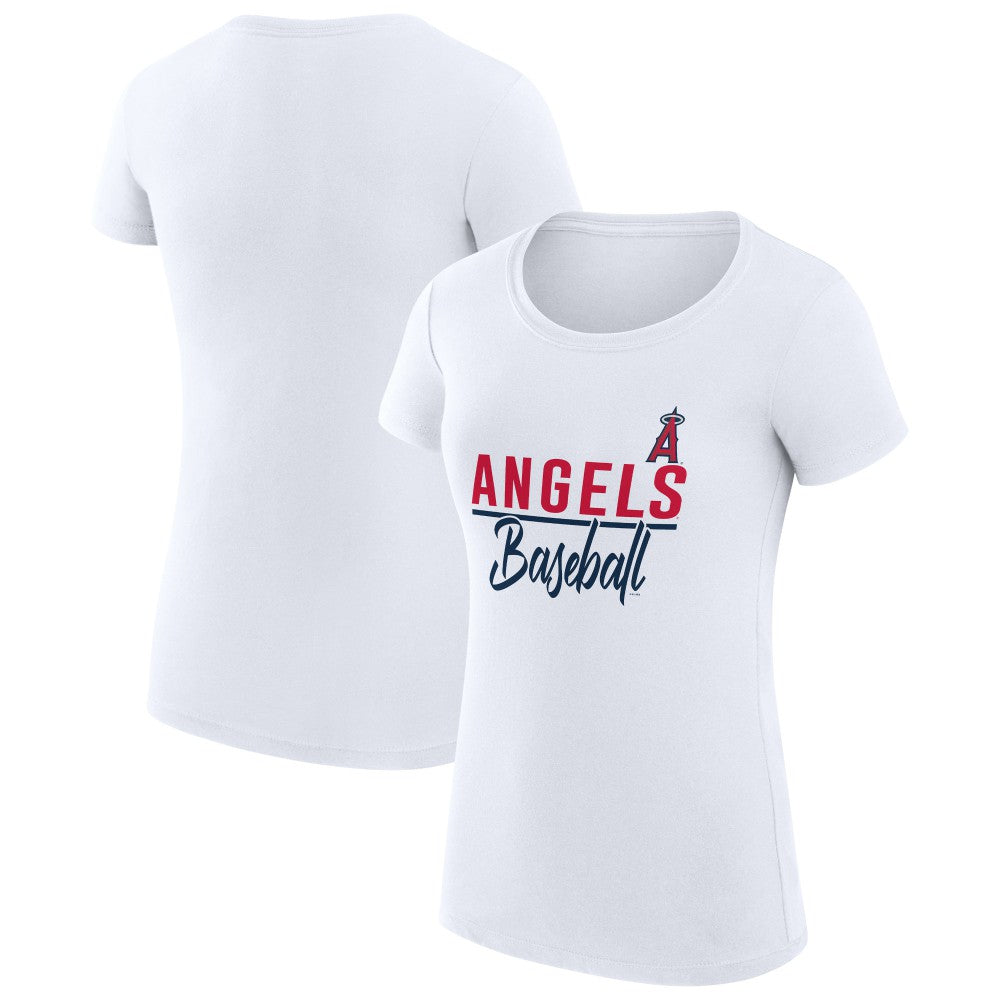 Los Angeles Angels G-III 4Her by Carl Banks Women's Super-Slim Fit Lightweight Team Graphic T-Shirt - White - MLB Online