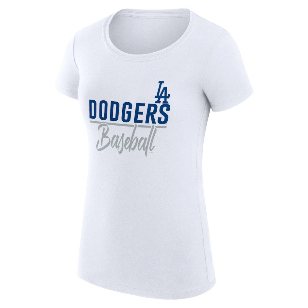 Los Angeles Dodgers G-III 4Her by Carl Banks Women's Super-Slim Fit Lightweight Team Graphic T-Shirt - White - MLB Lifestyle