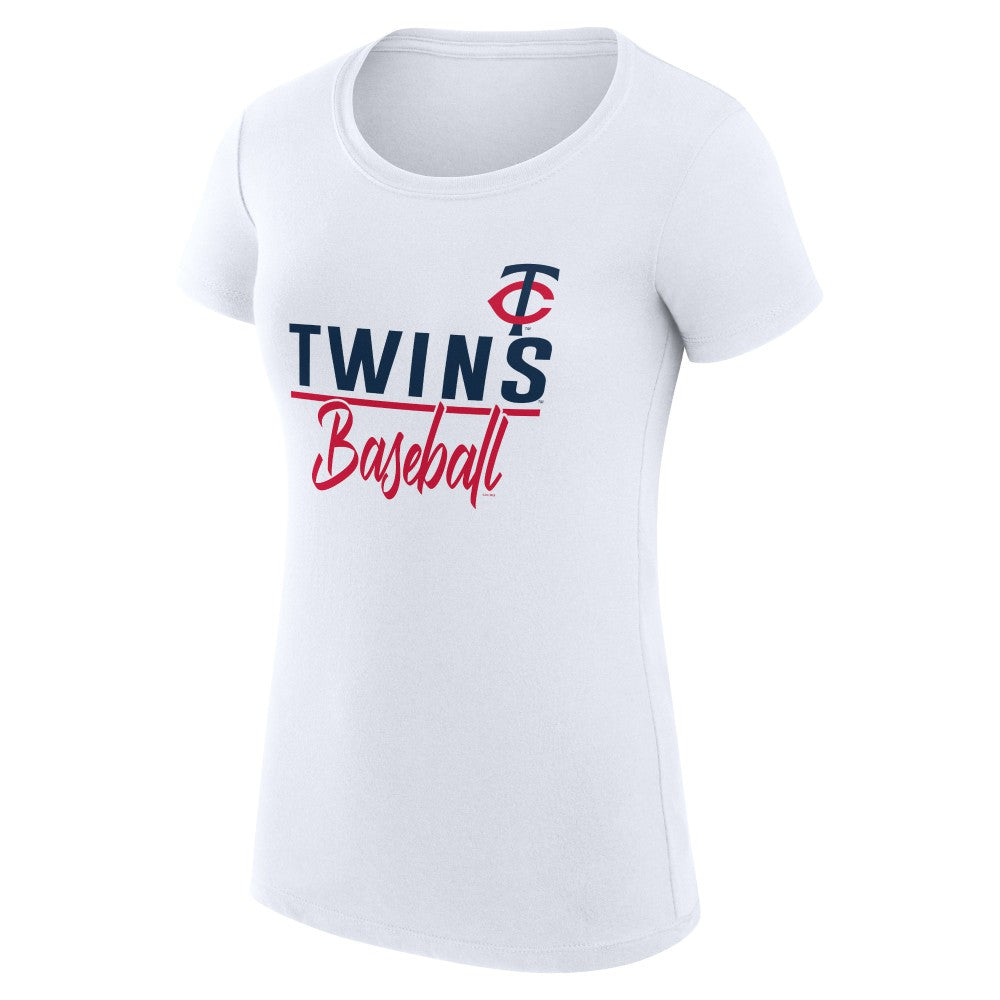 Minnesota Twins G-III 4Her by Carl Banks Women's Super-Slim Fit Lightweight Team Graphic T-Shirt - White - MLB Online