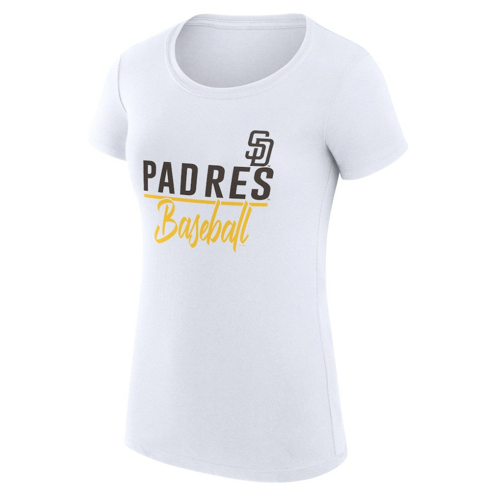 San Diego Padres G-III 4Her by Carl Banks Women's Super-Slim Fit Lightweight Team Graphic T-Shirt - White - MLB Sale