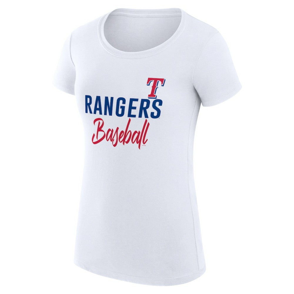 Texas Rangers G-III 4Her by Carl Banks Women's Super-Slim Fit Lightweight Team Graphic T-Shirt - White - MLB Lifestyle
