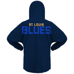 St. Louis Blues Fanatics Women's Jersey Lace-Up V-Neck Long Sleeve Hoodie T-Shirt - Navy - NHL 200459757