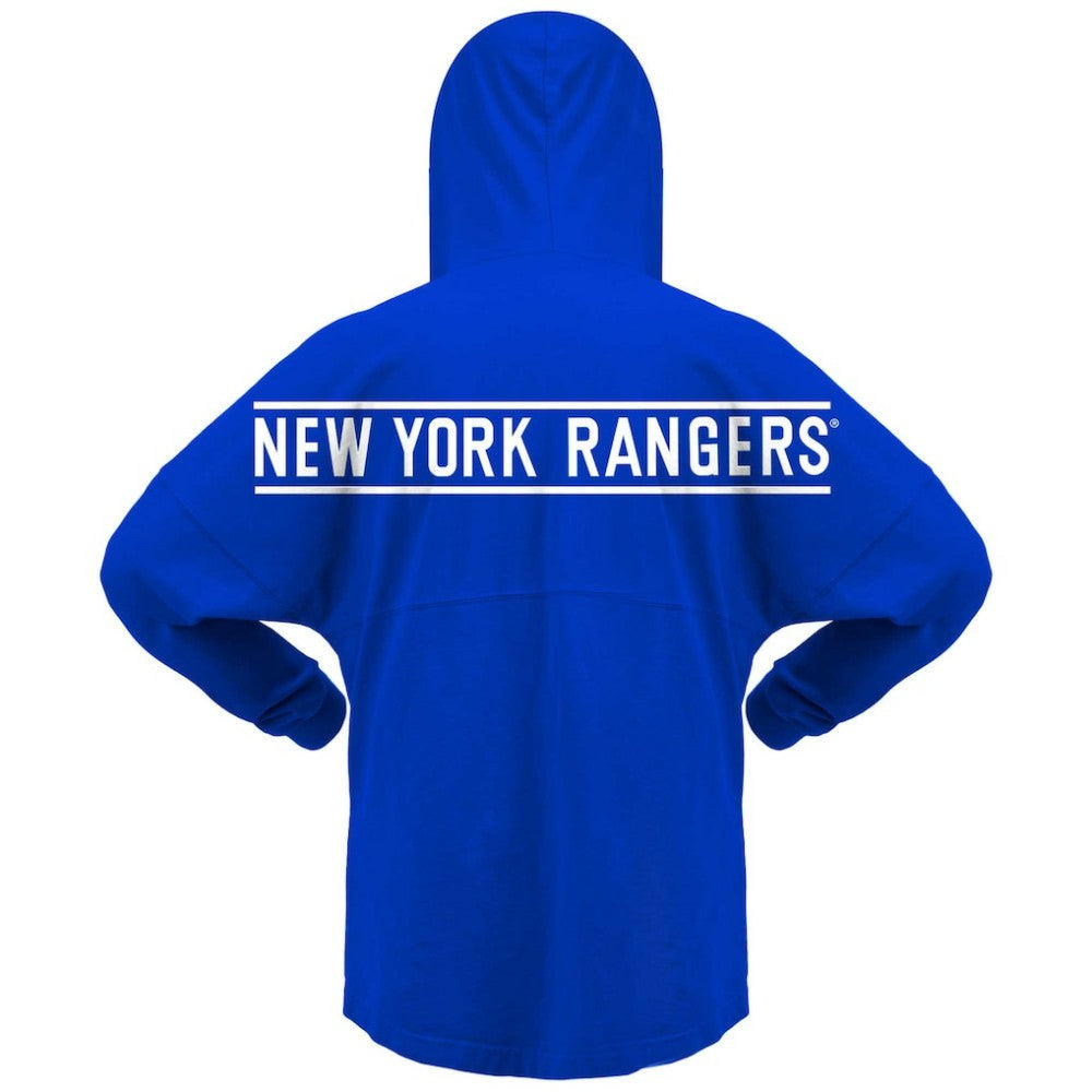 New York Rangers Fanatics Women's Jersey Lace-Up V-Neck Long Sleeve Hoodie T-Shirt - Blue - NHL 200459762