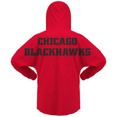 Chicago Blackhawks Fanatics Women's Jersey Lace-Up V-Neck Long Sleeve Hoodie T-Shirt - Red - NHL 200459767