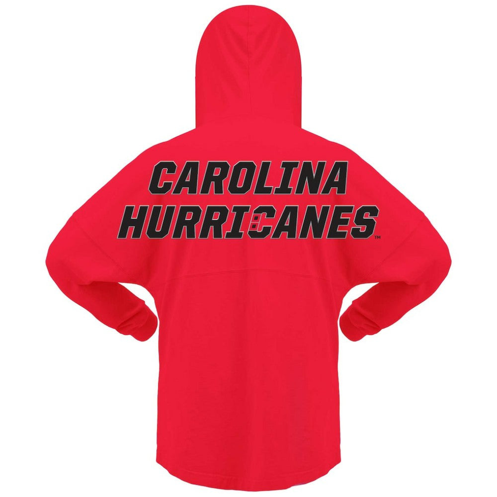 Carolina Hurricanes Fanatics Women's Jersey Lace-Up V-Neck Long Sleeve Hoodie T-Shirt - Red - NHL 200459768