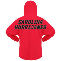 Carolina Hurricanes Fanatics Women's Jersey Lace-Up V-Neck Long Sleeve Hoodie T-Shirt - Red - NHL 200459768