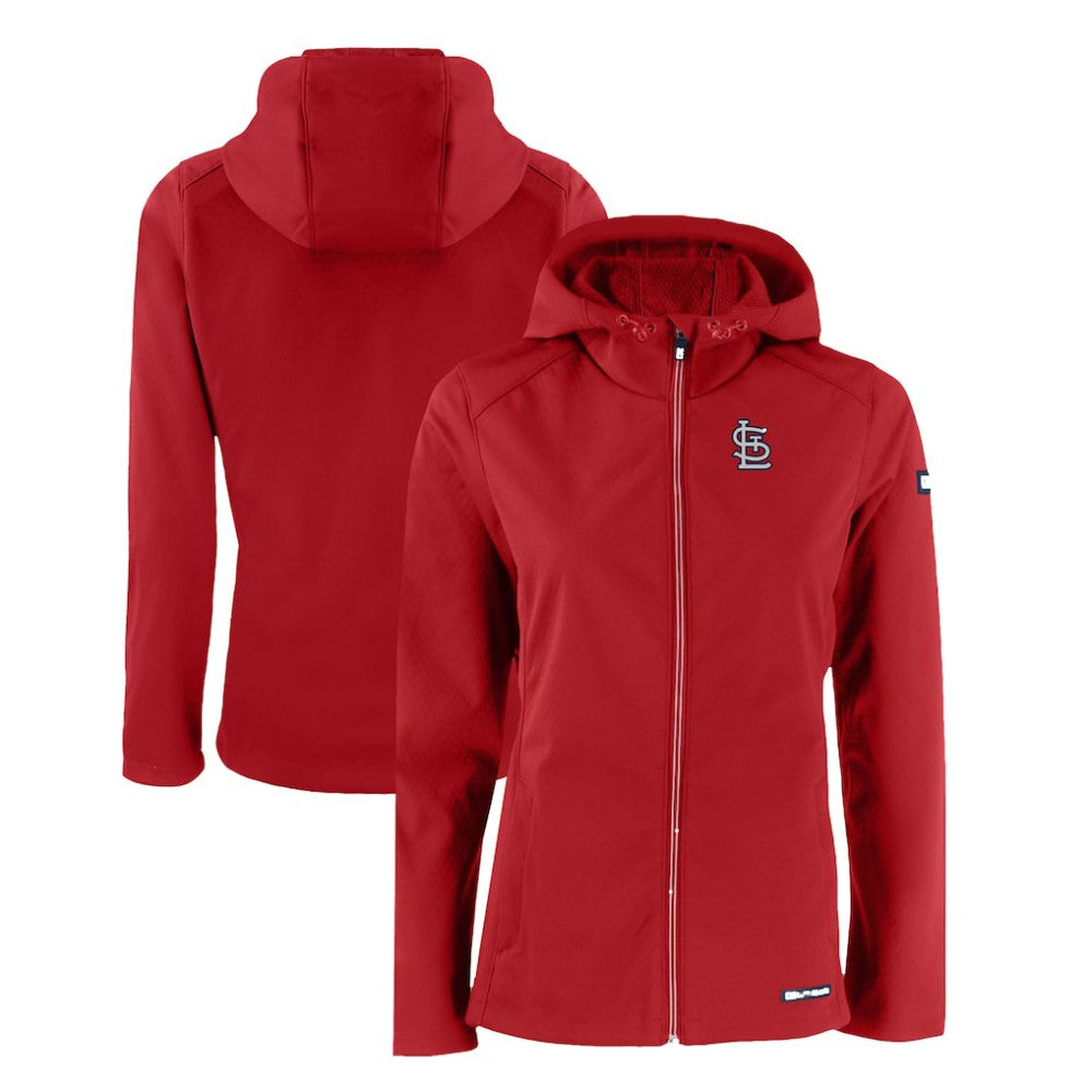 St. Louis Cardinals Cutter & Buck Women's Evoke Eco Softshell Recycled Full-Zip Jacket - Red - MLB Sale