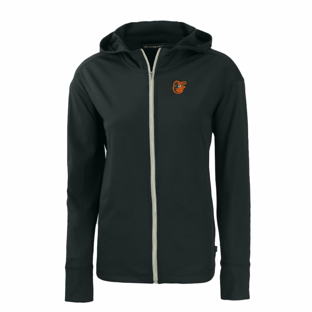 Baltimore Orioles Cutter & Buck Women's Daybreak Eco Recycled Full-Zip Hoodie - Black - MLB Sale