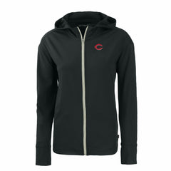 Cincinnati Reds Cutter & Buck Women's Daybreak Eco Recycled Full-Zip Hoodie - Black - MLB on Sale