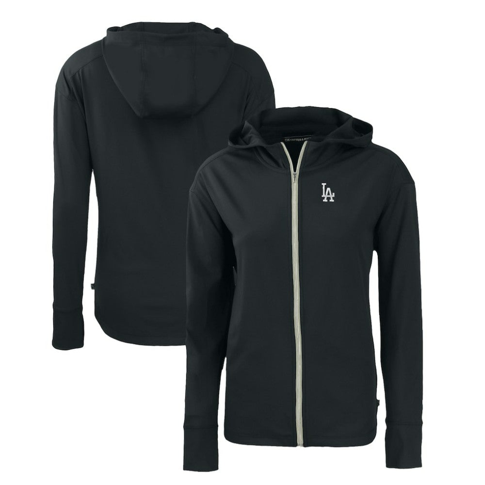 Los Angeles Dodgers Cutter & Buck Women's Daybreak Eco Recycled Full-Zip Hoodie - Black - MLB Lifestyle