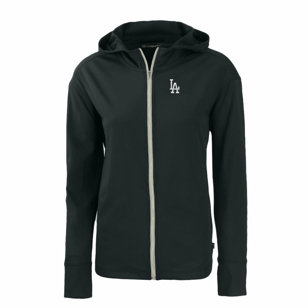 Los Angeles Dodgers Cutter & Buck Women's Daybreak Eco Recycled Full-Zip Hoodie - Black - MLB Lifestyle