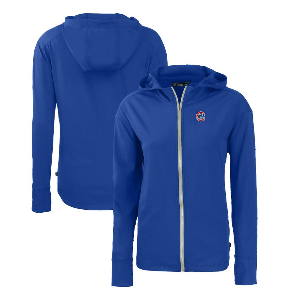 Chicago Cubs Cutter & Buck Women's Daybreak Eco Recycled Full-Zip Hoodie - Royal - MLB Lifestyle