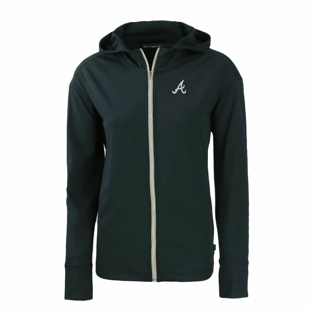 Atlanta Braves Cutter & Buck Women's Daybreak Eco Recycled Full-Zip Hoodie - Navy - MLB Lifestyle