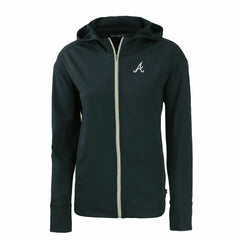Atlanta Braves Cutter & Buck Women's Daybreak Eco Recycled Full-Zip Hoodie - Navy - MLB Lifestyle