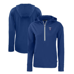 Texas Rangers Cutter & Buck Women's Daybreak Eco Recycled Half-Zip Hoodie - Royal - MLB Discount