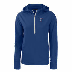 Texas Rangers Cutter & Buck Women's Daybreak Eco Recycled Half-Zip Hoodie - Royal - MLB Discount