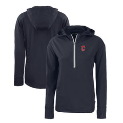 Cleveland Guardians Cutter & Buck Women's Daybreak Eco Recycled Half-Zip Hoodie - Navy - MLB Online