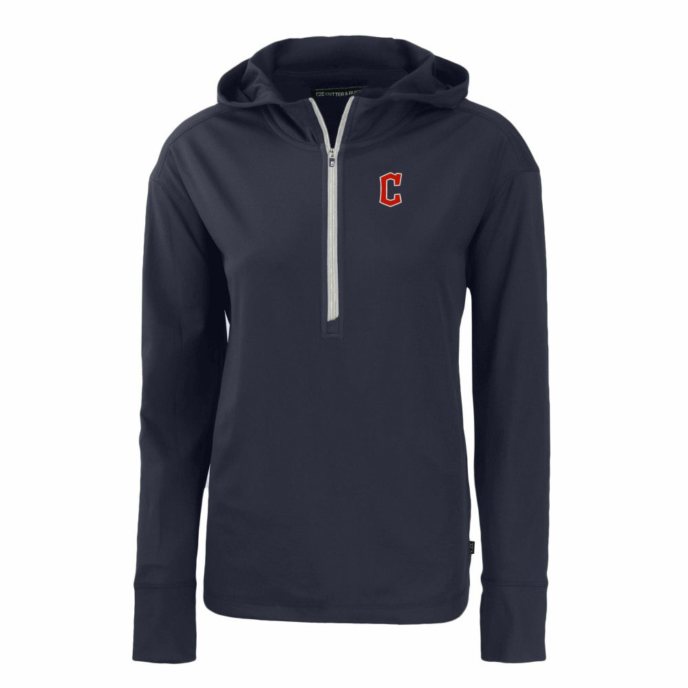 Cleveland Guardians Cutter & Buck Women's Daybreak Eco Recycled Half-Zip Hoodie - Navy - MLB Online