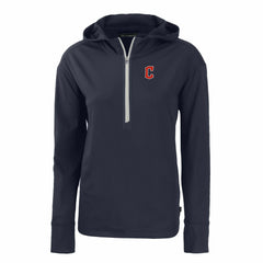 Cleveland Guardians Cutter & Buck Women's Daybreak Eco Recycled Half-Zip Hoodie - Navy - MLB Online