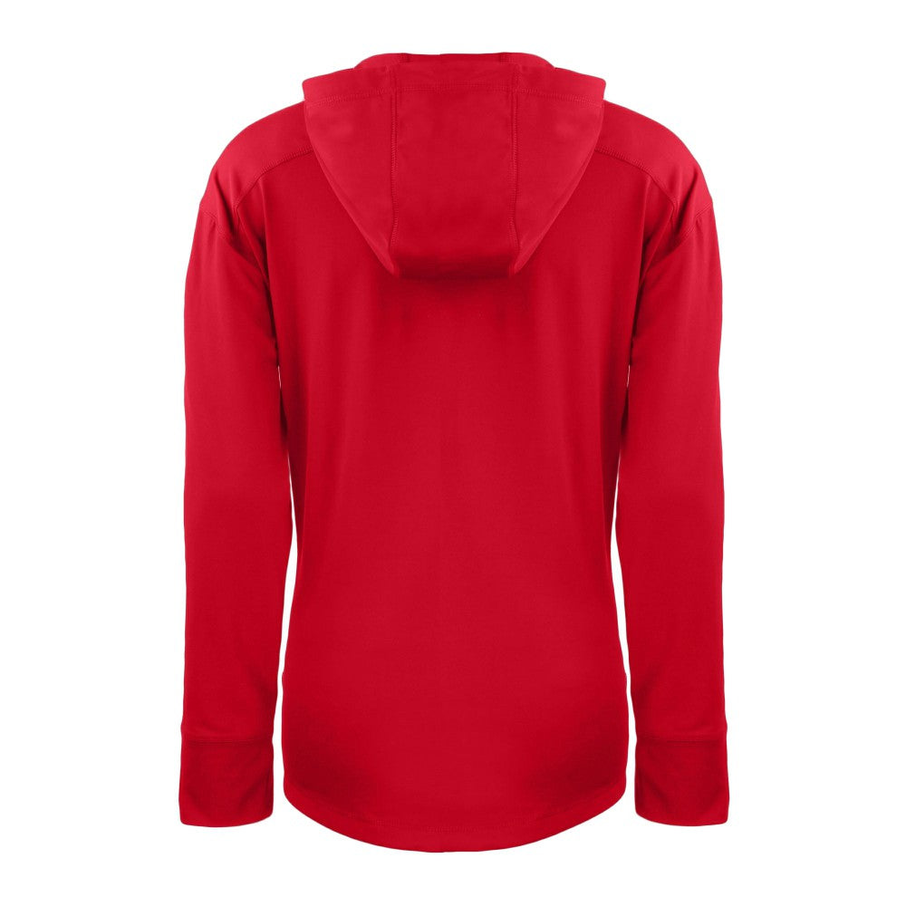 Cleveland Guardians Cutter & Buck Women's Daybreak Eco Recycled Half-Zip Hoodie - Red - MLB Lifestyle