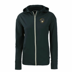 Milwaukee Brewers Cutter & Buck Women's Daybreak Eco Recycled Full-Zip Hoodie - Navy - MLB Sale