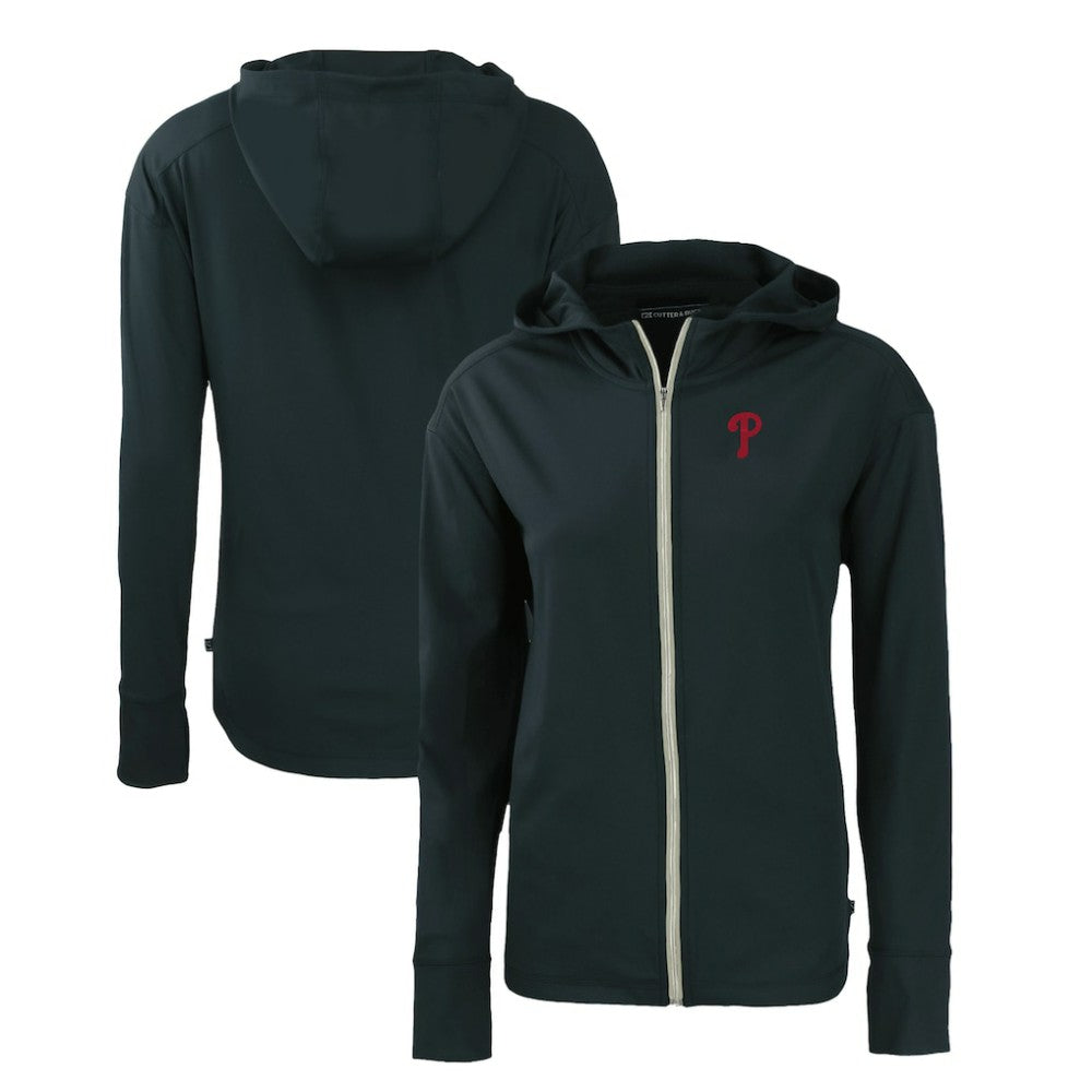 Philadelphia Phillies Cutter & Buck Women's Daybreak Eco Recycled Full-Zip Hoodie - Navy - MLB Lifestyle