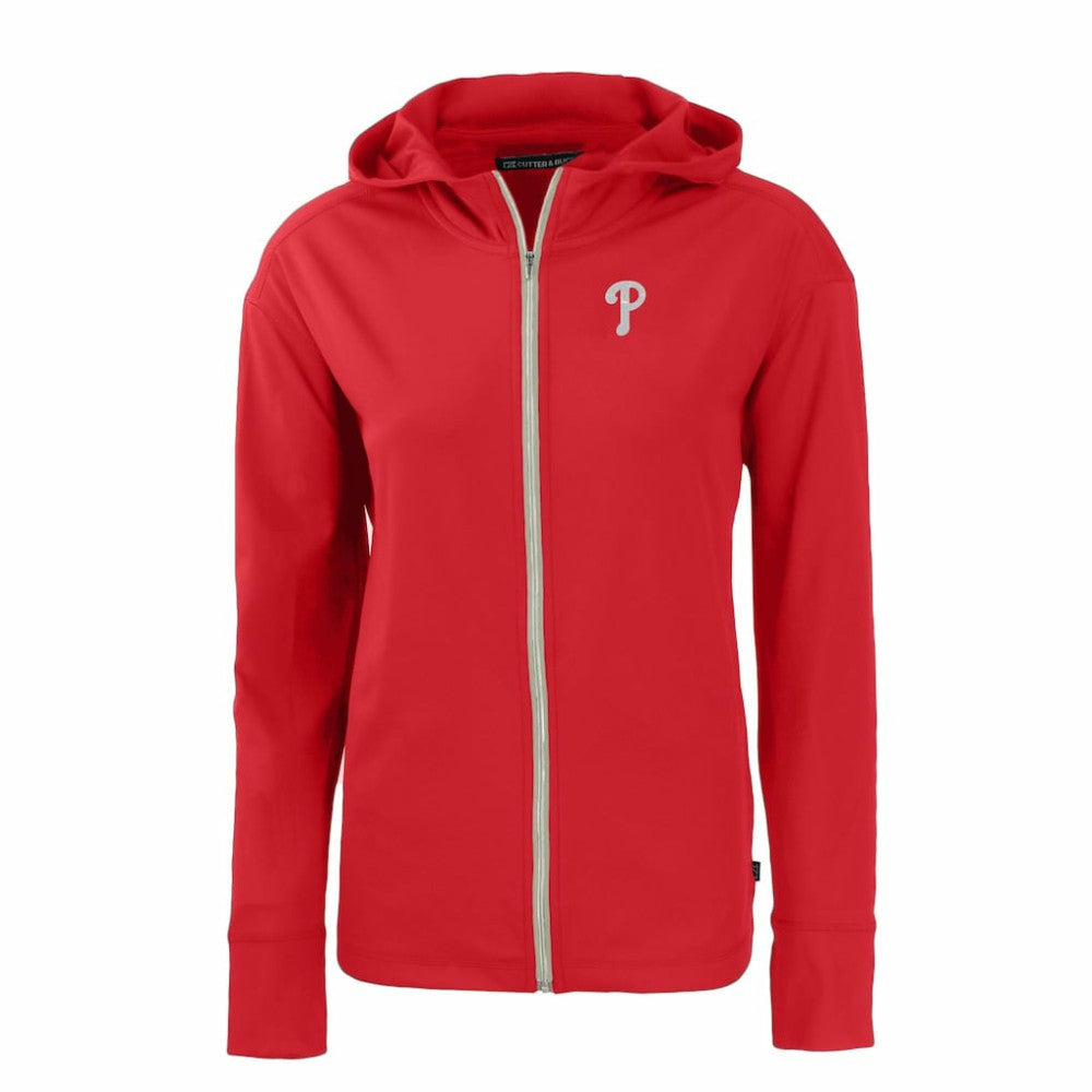 Philadelphia Phillies Cutter & Buck Women's Daybreak Eco Recycled Full-Zip Hoodie - Red - MLB on Sale