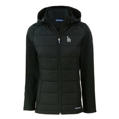 Los Angeles Dodgers Cutter & Buck Women's Evoke Hybrid Eco Softshell Recycled Full-Zip Hoodie Jacket - Black - MLB Sale