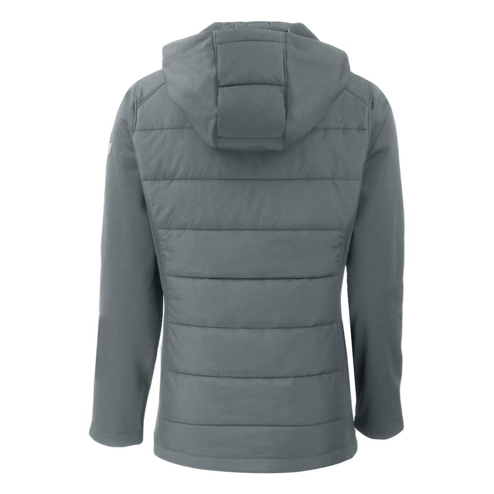 Athletics Cutter & Buck Women's Evoke Hybrid Eco Softshell Recycled Full-Zip Hoodie Jacket - Steel - MLB Online