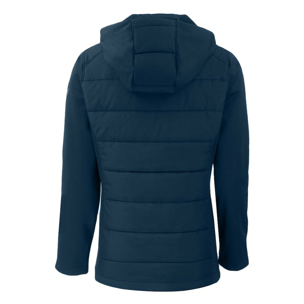 Philadelphia Phillies Cutter & Buck Women's Evoke Hybrid Eco Softshell Recycled Full-Zip Hoodie Jacket - Navy - MLB on Sale