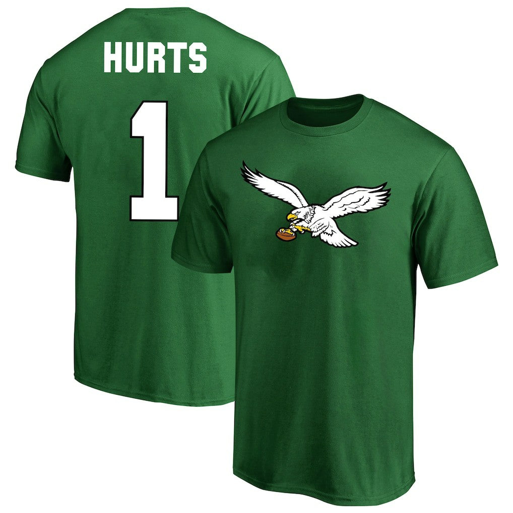 Fanatics Jalen Hurts Philadelphia Eagles Big & Tall Player Name & Number T-Shirt Kelly Green