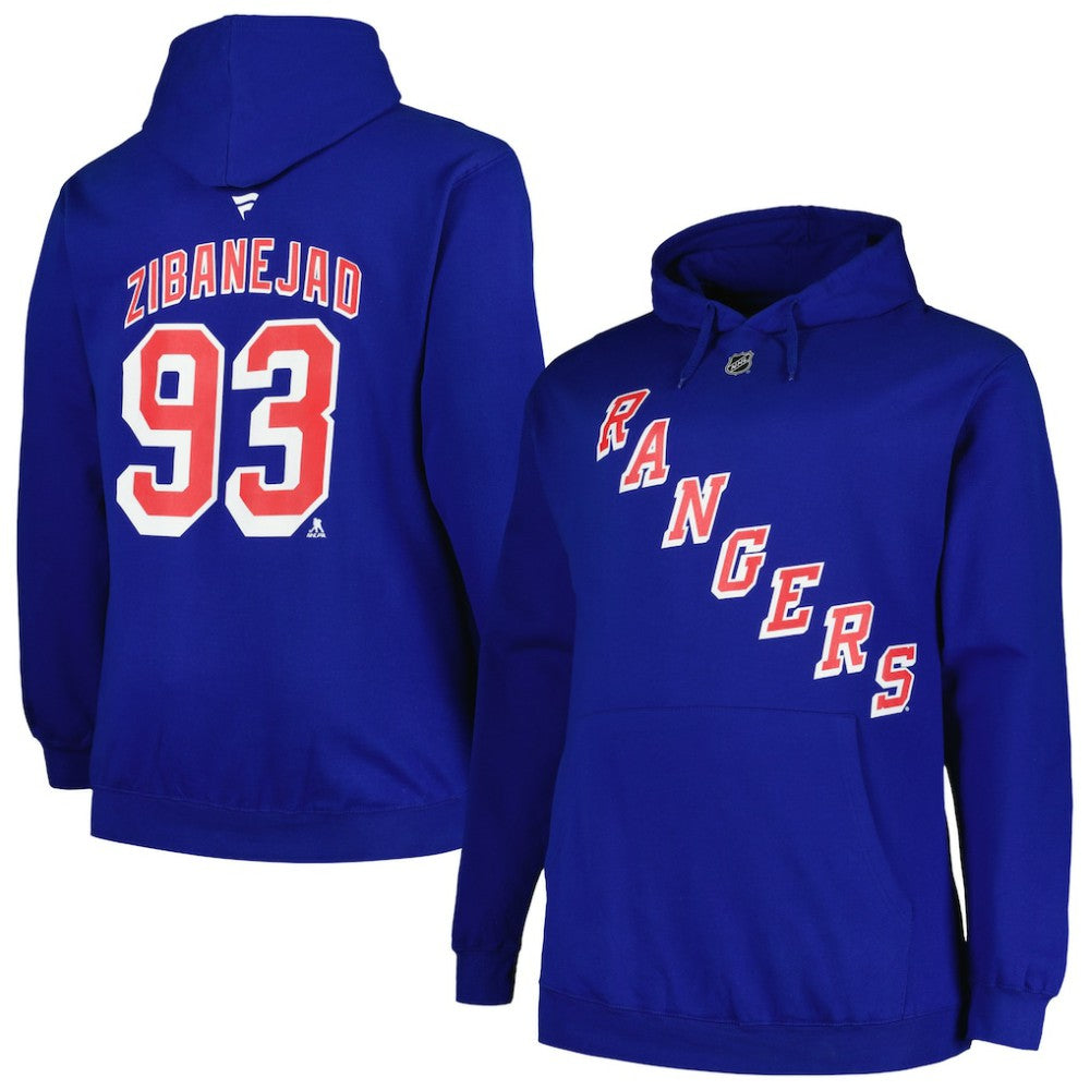 Mika Zibanejad New York Rangers Profile Big & Tall Name & Number Pullover Hoodie - Blue - NHL 200464396